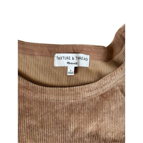 Madewell x Texture & Thread Corduroy Swing Top size L Warm Hickory Brown - Picture 6 of 11